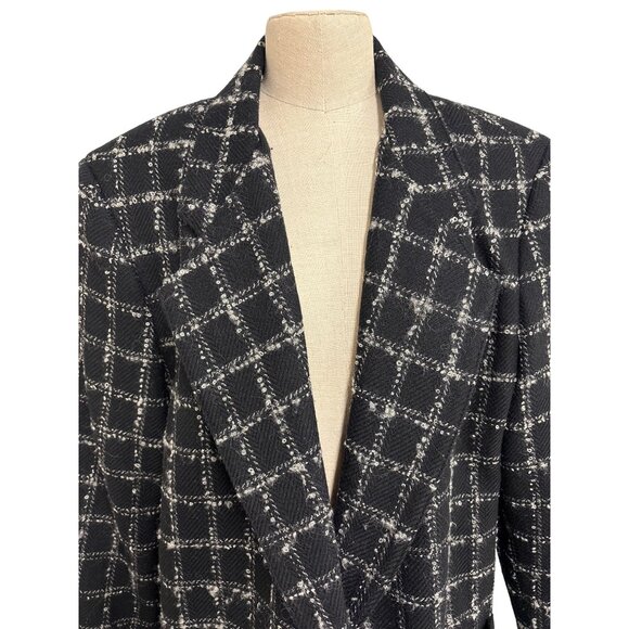 Vintage Alfred Dunner Womens Wool Blazer 42/22W Black & White Checkered - Picture 6 of 12